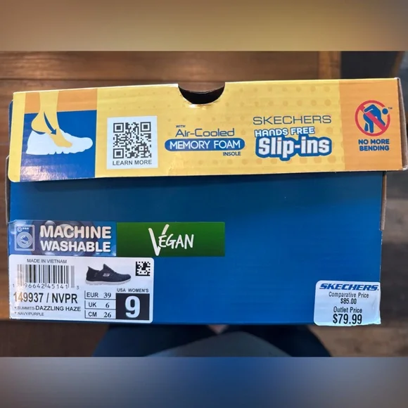 Skechers Women's Navy and Purple Slip-in Sneakers - Picture 4 of 4